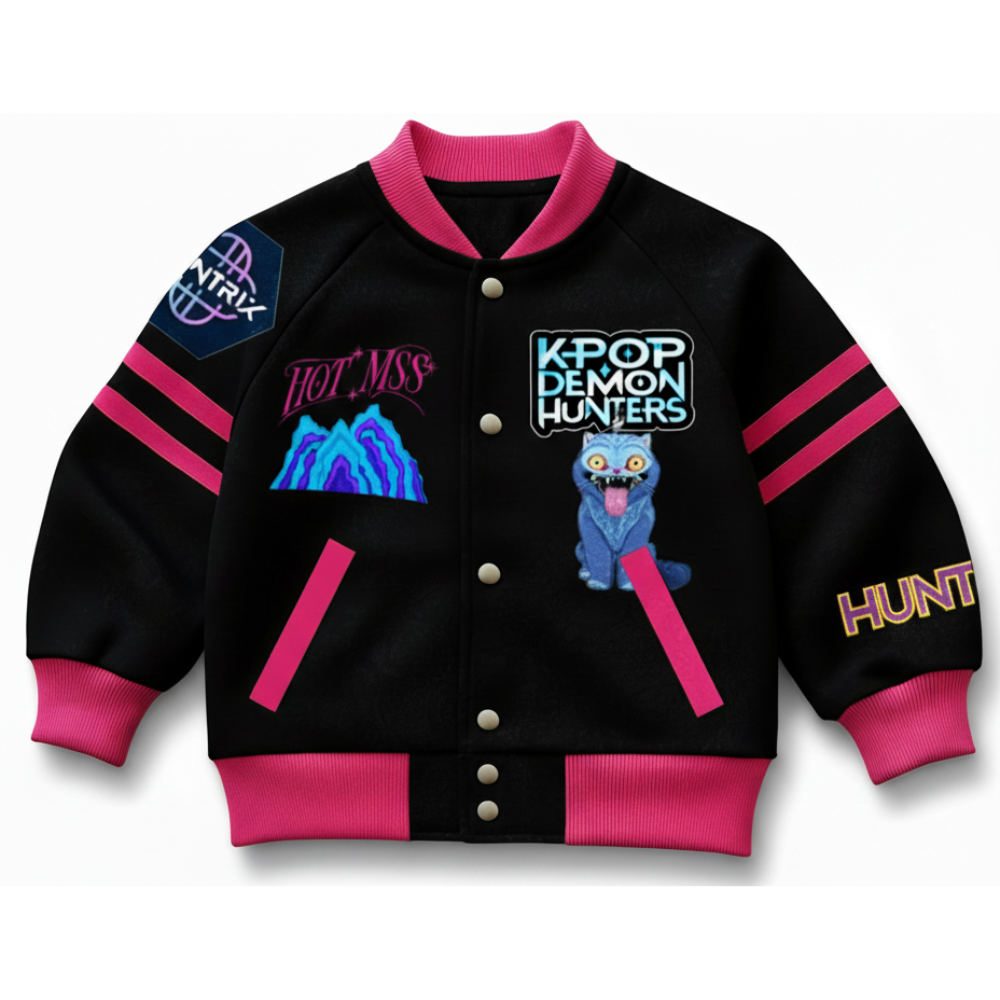 Key Pop Demon Hunters Jacket Varsity Modelo  Mira 6-12 Meses 2- 12 años - XS- L