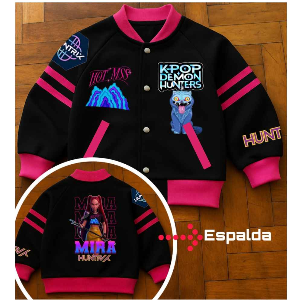 Key Pop Demon Hunters Jacket Varsity Modelo  Mira 6-12 Meses 2- 12 años - XS- L