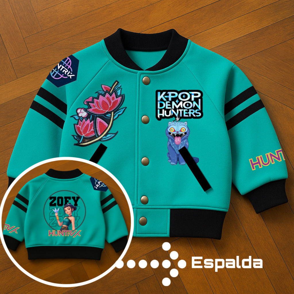 Key Pop Demon Hunters Jacket Varsity Modelo  Zoey 6-12 Meses 2- 12 años - XS- L