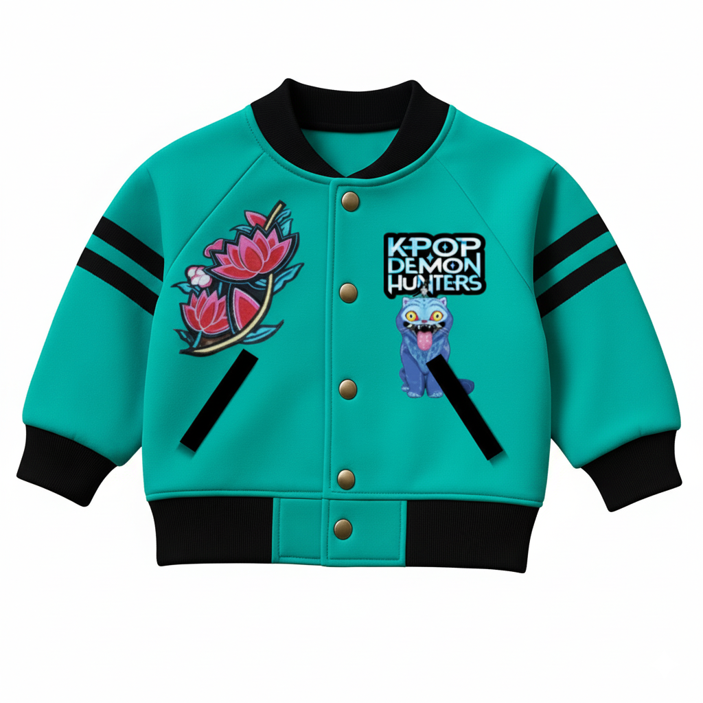 Key Pop Demon Hunters Jacket Varsity Modelo  Zoey 6-12 Meses 2- 12 años - XS- L