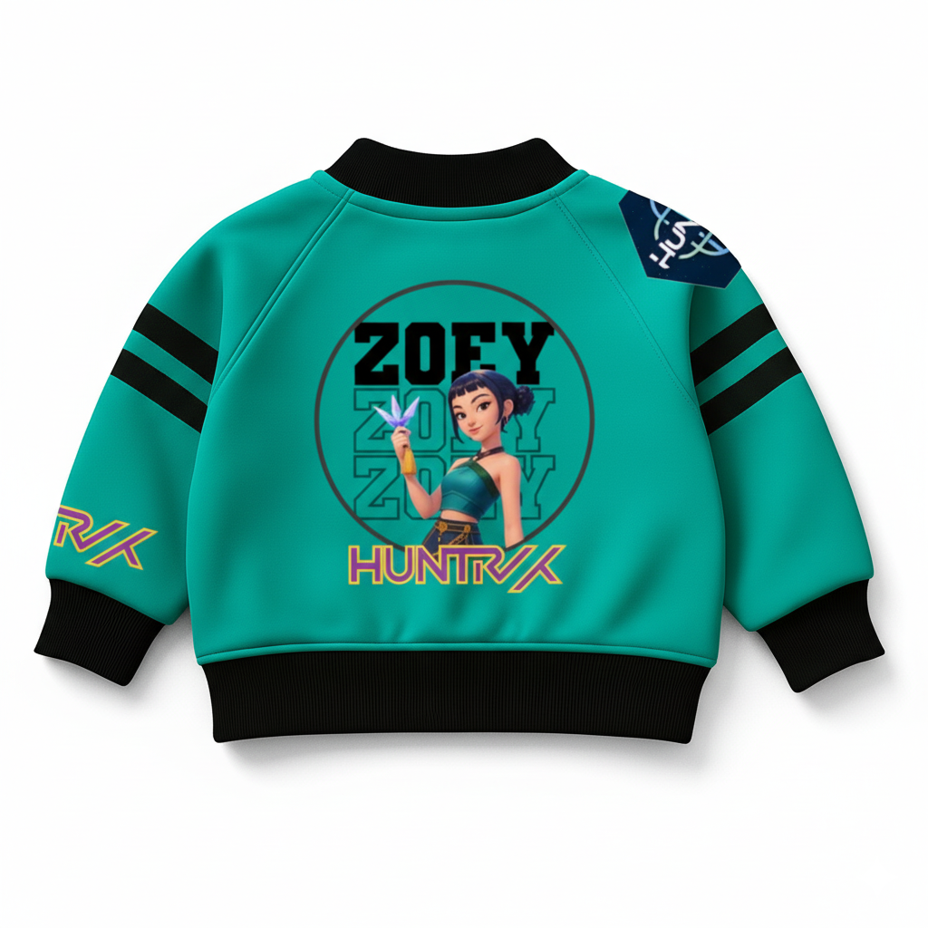 Key Pop Demon Hunters Jacket Varsity Modelo  Zoey 6-12 Meses 2- 12 años - XS- L